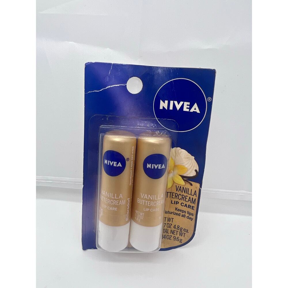 Nivea Lip Care Vanilla Buttercream discontinued formula 2 pack